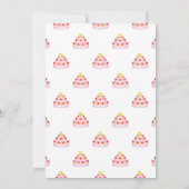 愛らしいピンクのプリンセス誕生日カード 女の子へ 招待状 (裏面)