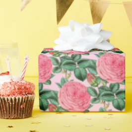 愛らしいピンクのヴィンテージバラの切り離しまたはギフト ラッピングペーパー