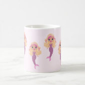 愛らしいピンクの人魚 コーヒーマグカップ (中央)