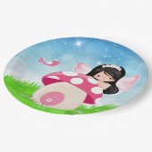 愛らしいピンクの妖精 ペーパープレート (アングル)