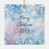 愛らしいピンクの小妖精や小人フェスティバルクリスマス セラミックオーナメント (裏面)