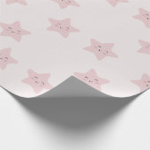 愛らしいピンクの星 ラッピングペーパー (角)