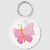 愛らしいピンクの漫画の蝶 キーホルダー (裏面)