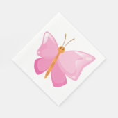 愛らしいピンクの漫画の蝶 スタンダードランチョンナプキン (角)