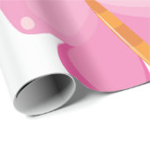 愛らしいピンクの漫画の蝶 ラッピングペーパー (ロールコーナー)