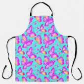 愛らしいピンクの蝶 エプロン (正面)