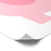 愛らしいピンクの象に花 ポスター (角)