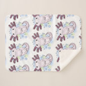 愛らしいピンクの軸足漫画 シェルパブランケット (正面(横))