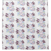 愛らしいピンクの軸足漫画 シャワーカーテン (正面)