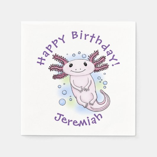 愛らしいピンクの軸足漫画 スタンダードカクテルナプキン (正面)