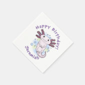 愛らしいピンクの軸足漫画 スタンダードカクテルナプキン (角)