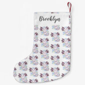 愛らしいピンクの軸足漫画 スモールクリスマスストッキング (裏面)