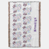 愛らしいピンクの軸足漫画 スローブランケット (正面縦)