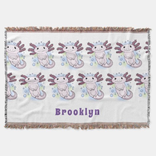 愛らしいピンクの軸足漫画 スローブランケット (正面)