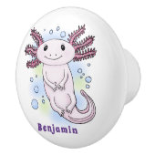 愛らしいピンクの軸足漫画 セラミックノブ (右)