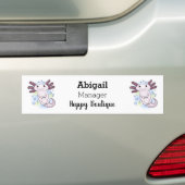 愛らしいピンクの軸足漫画 バンパーステッカー (車上)