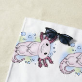 愛らしいピンクの軸足漫画 ビーチタオル (インサイチュ)