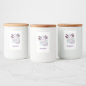 愛らしいピンクの軸足漫画 フードラベル (ボトル)