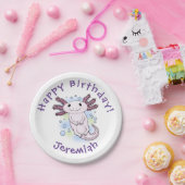 愛らしいピンクの軸足漫画 ペーパープレート (パーティー)