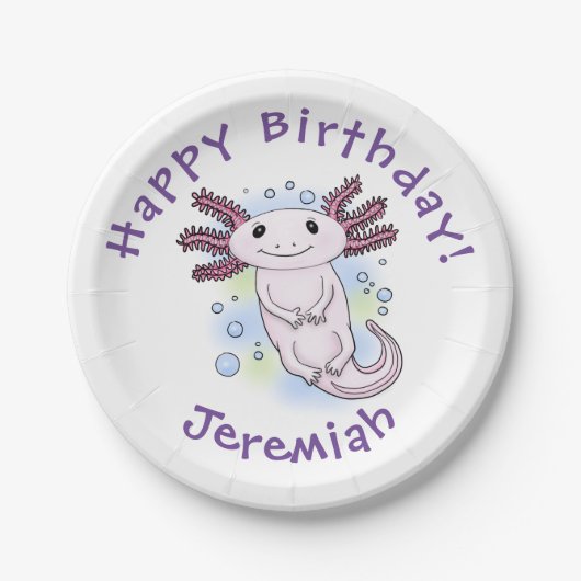 愛らしいピンクの軸足漫画 ペーパープレート (正面)