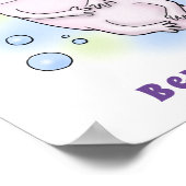 愛らしいピンクの軸足漫画 ポスター (角)