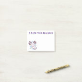 愛らしいピンクの軸足漫画 ポストイット (デスク上)