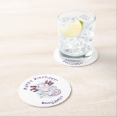 愛らしいピンクの軸足漫画 ラウンドペーパーコースター (インサイチュ)