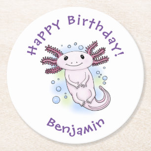 愛らしいピンクの軸足漫画 ラウンドペーパーコースター