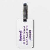 愛らしいピンクの軸足漫画 ラゲッジタグ (裏面縦)