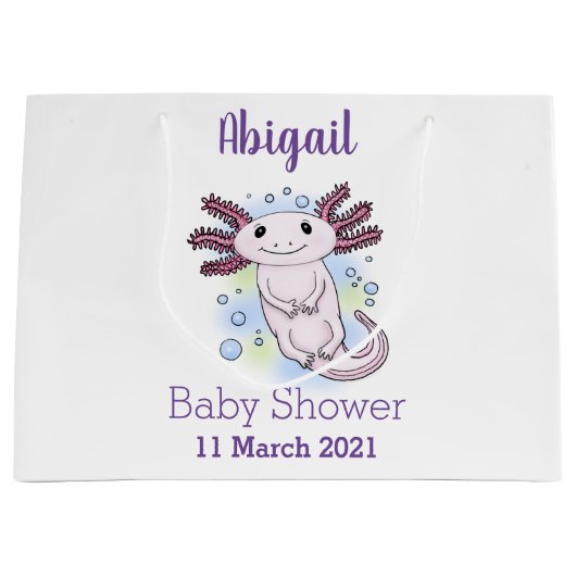 愛らしいピンクの軸足漫画 ラージペーパーバッグ (正面)