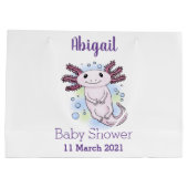 愛らしいピンクの軸足漫画 ラージペーパーバッグ (裏面)