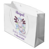 愛らしいピンクの軸足漫画 ラージペーパーバッグ (裏面アングル)