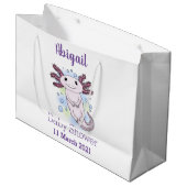 愛らしいピンクの軸足漫画 ラージペーパーバッグ (正面アングル)