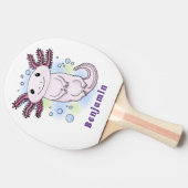 愛らしいピンクの軸足漫画 卓球ラケット (横)