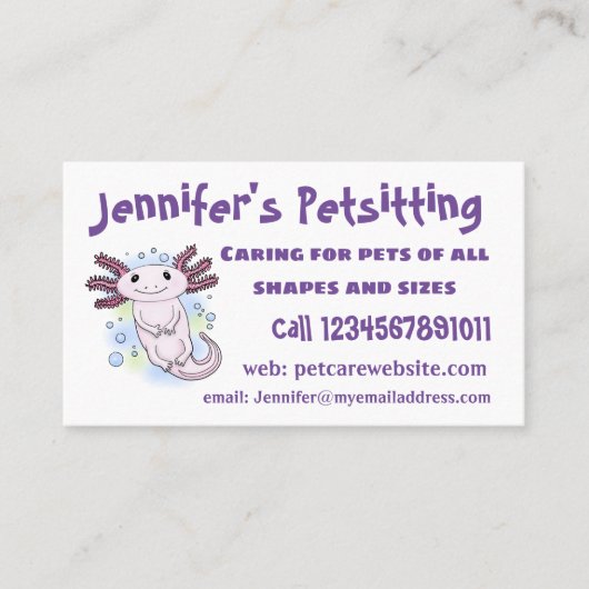 愛らしいピンクの軸足漫画 名刺 (正面)