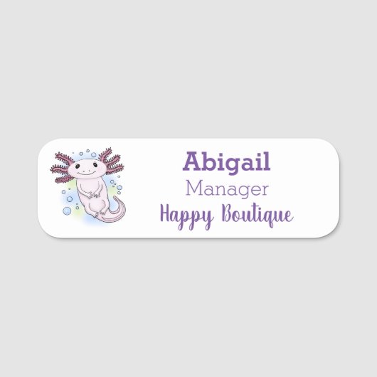 愛らしいピンクの軸足漫画 名札 (正面)