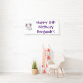 愛らしいピンクの軸足漫画 横断幕 (インサイチュ)