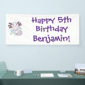 愛らしいピンクの軸足漫画 横断幕 (トレードショー)