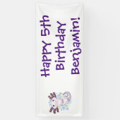 愛らしいピンクの軸足漫画 横断幕 (縦)