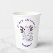 愛らしいピンクの軸足漫画 紙コップ (裏面)