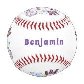 愛らしいピンクの軸足漫画 野球ボール (裏面)