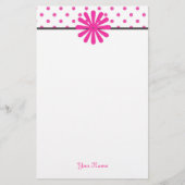 愛らしいピンクガーリーの水玉模様がパーソナライズさカスタムれる 便箋 (正面)