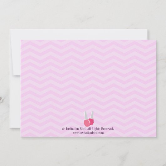 愛らしいピンクパープルスパの誕生日パーティー 招待状 (裏面)