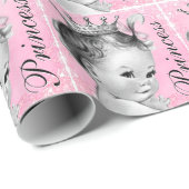 愛らしいピンクプリンセスベビーシャワーラッピング紙 ラッピングペーパー (ロールコーナー)