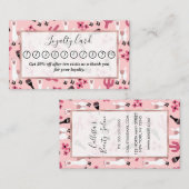 愛らしいピンクホワイトラママラカサボスフローラ ロイヤリティカード (正面/裏面)