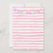 愛らしいピンクラマおもしろい誕生日招待状 招待状 (裏面)