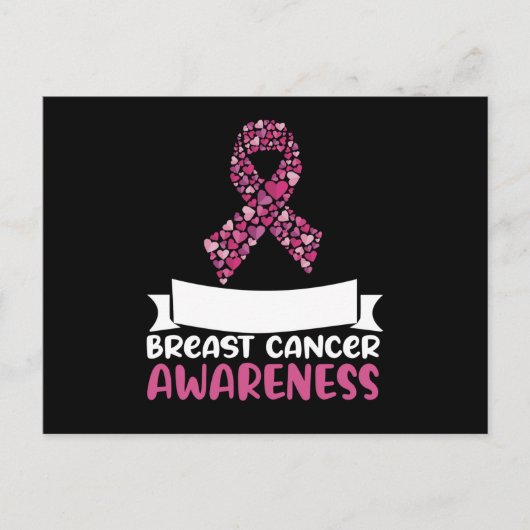愛らしいピンクリボン乳癌認識度女性 ポストカード (正面)