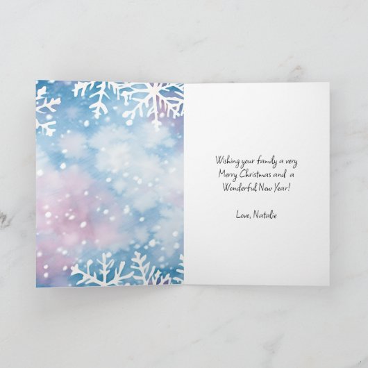 愛らしいピンク小妖精や小人 | メリークリスマスパーソナライズされた シーズンカード (内部)