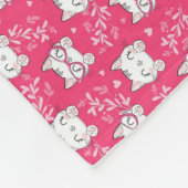 愛らしいピンク猫パターンフリースブランケット 子供へ フリースブランケット (角)