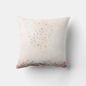 愛らしいピンク&パープルバタフライ誕生日 クッション (裏面)